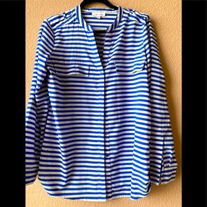 Calvin Klein split neck rolled sleeve Blouse